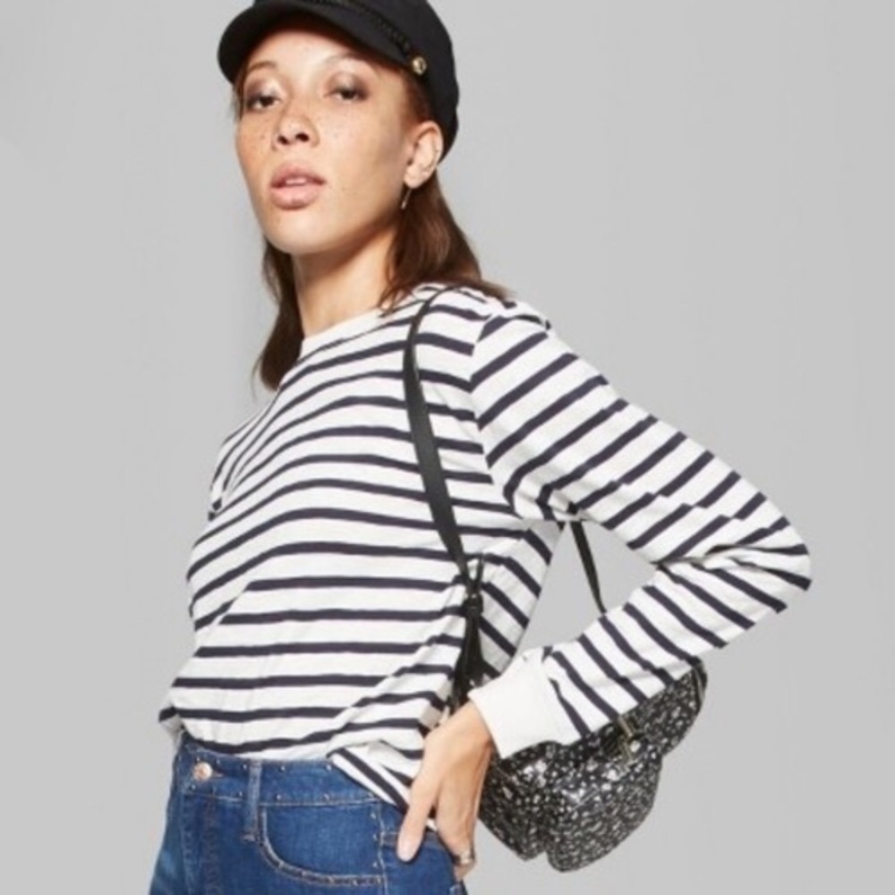 🌻4/$20 Wild Fable Stripe Boxy Long Sleeve Tee M